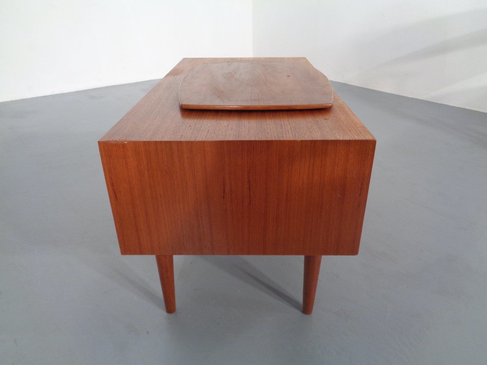 Danish Teak Chest Of Drawers With Rotatable Tray, 1960s photo vinterior