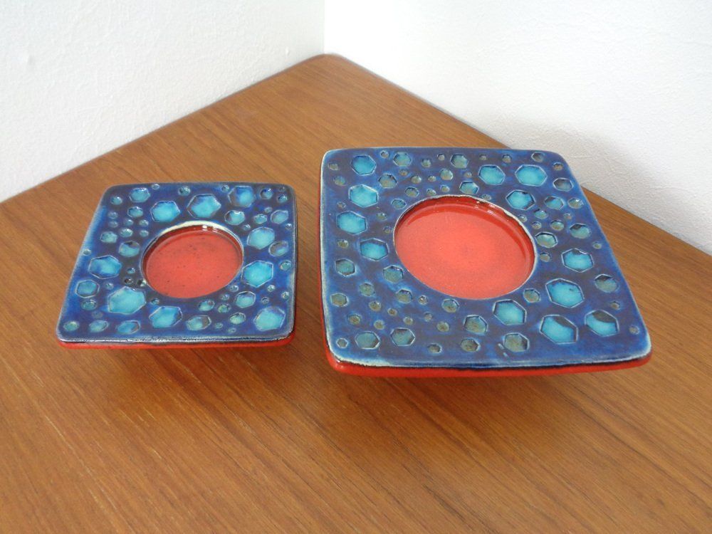 Studio Ceramic Candleholders From Dumler & Breiden, 1970s, Set Of 2 photo Home Decor