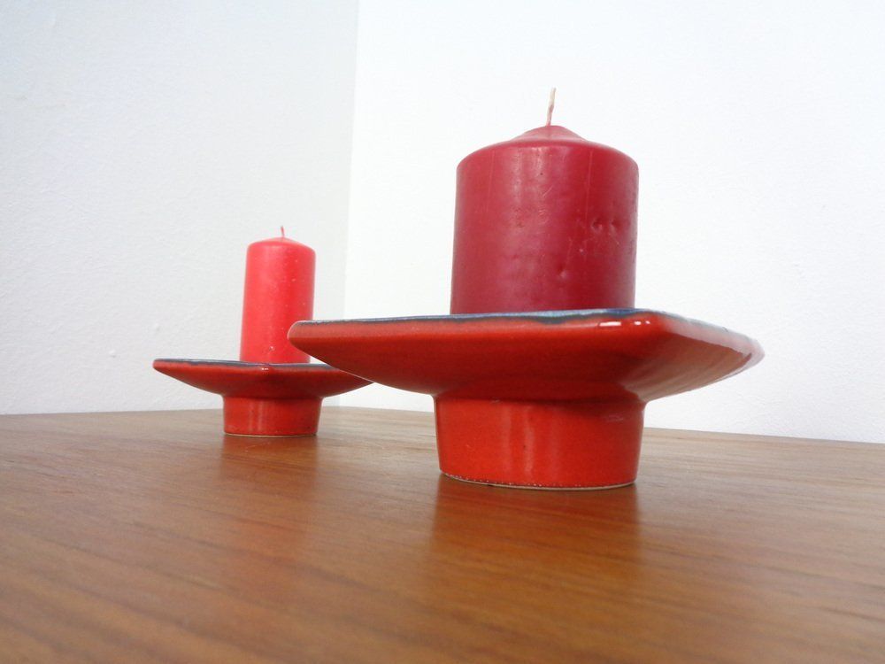 Studio Ceramic Candleholders From Dumler & Breiden, 1970s, Set Of 2 photo 175.0