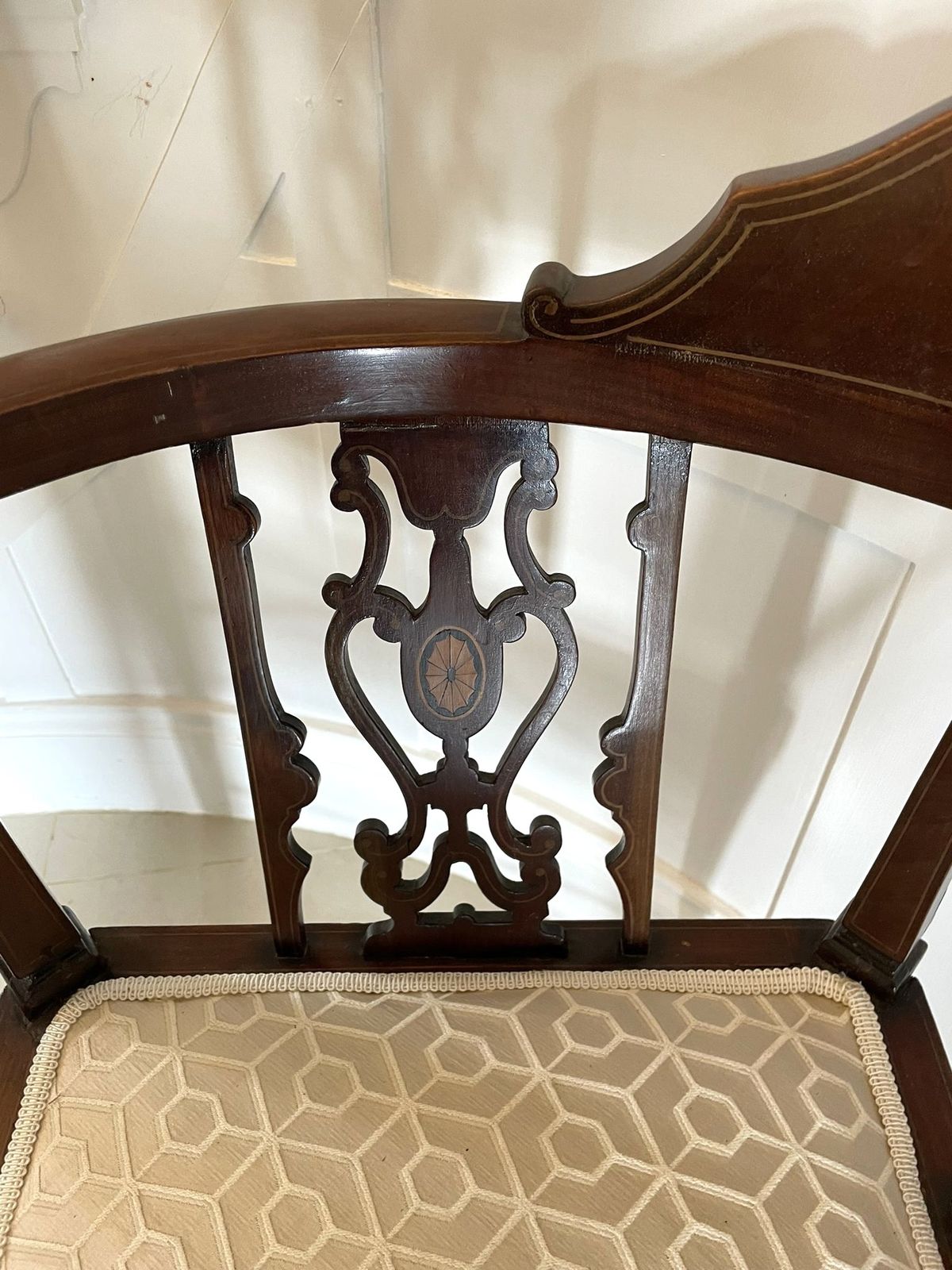 Quality Antique Mahogany Inlaid Corner Chair photo vinterior
