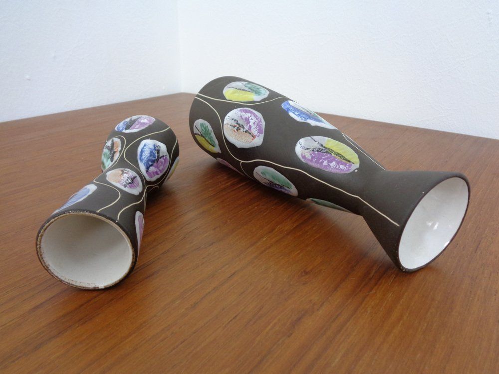Ceramic Kongo Vases By Bodo Mans For Bay Keramik, 1960s, Set Of 2 photo vinterior