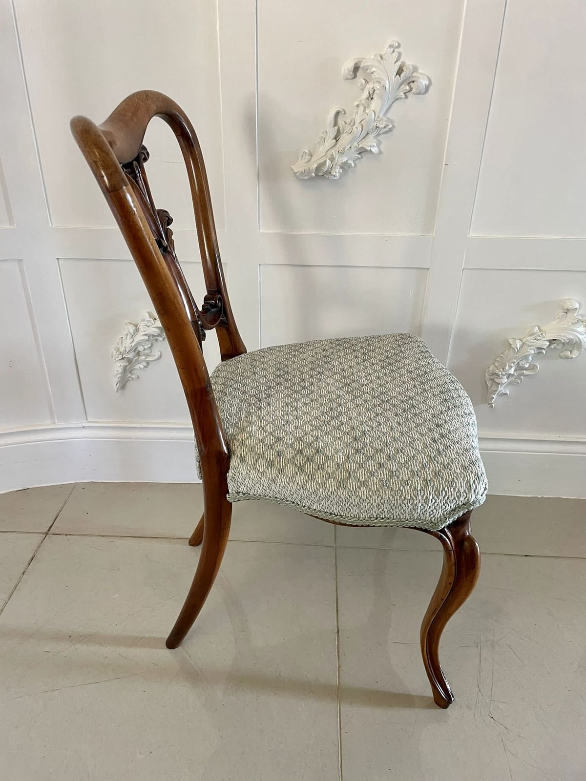 Pair Of Antique Quality Carved Walnut Side Chairs photo buy