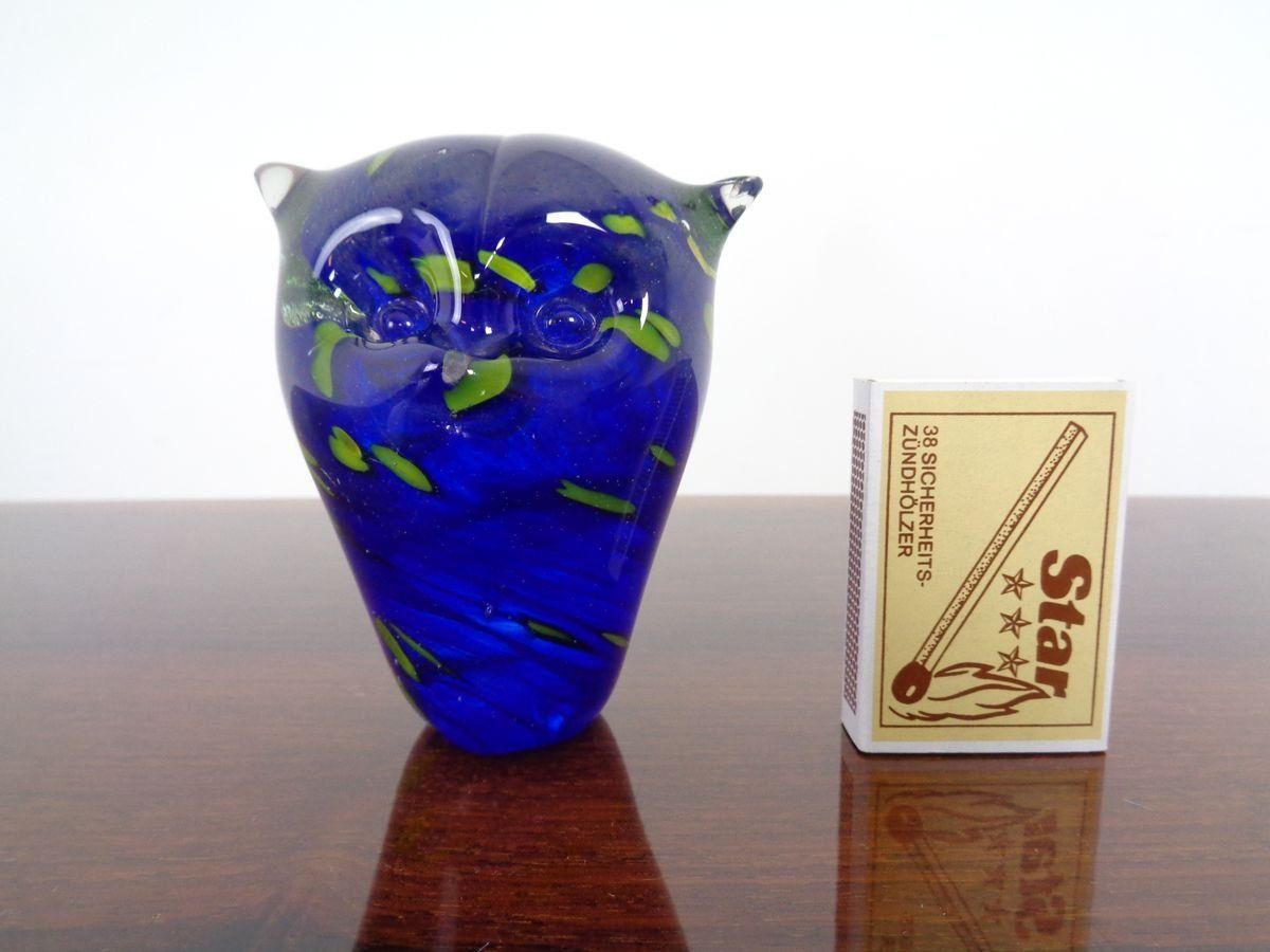 Italian Murano Glass Owl Paperweight From Murano 1960s photo buy