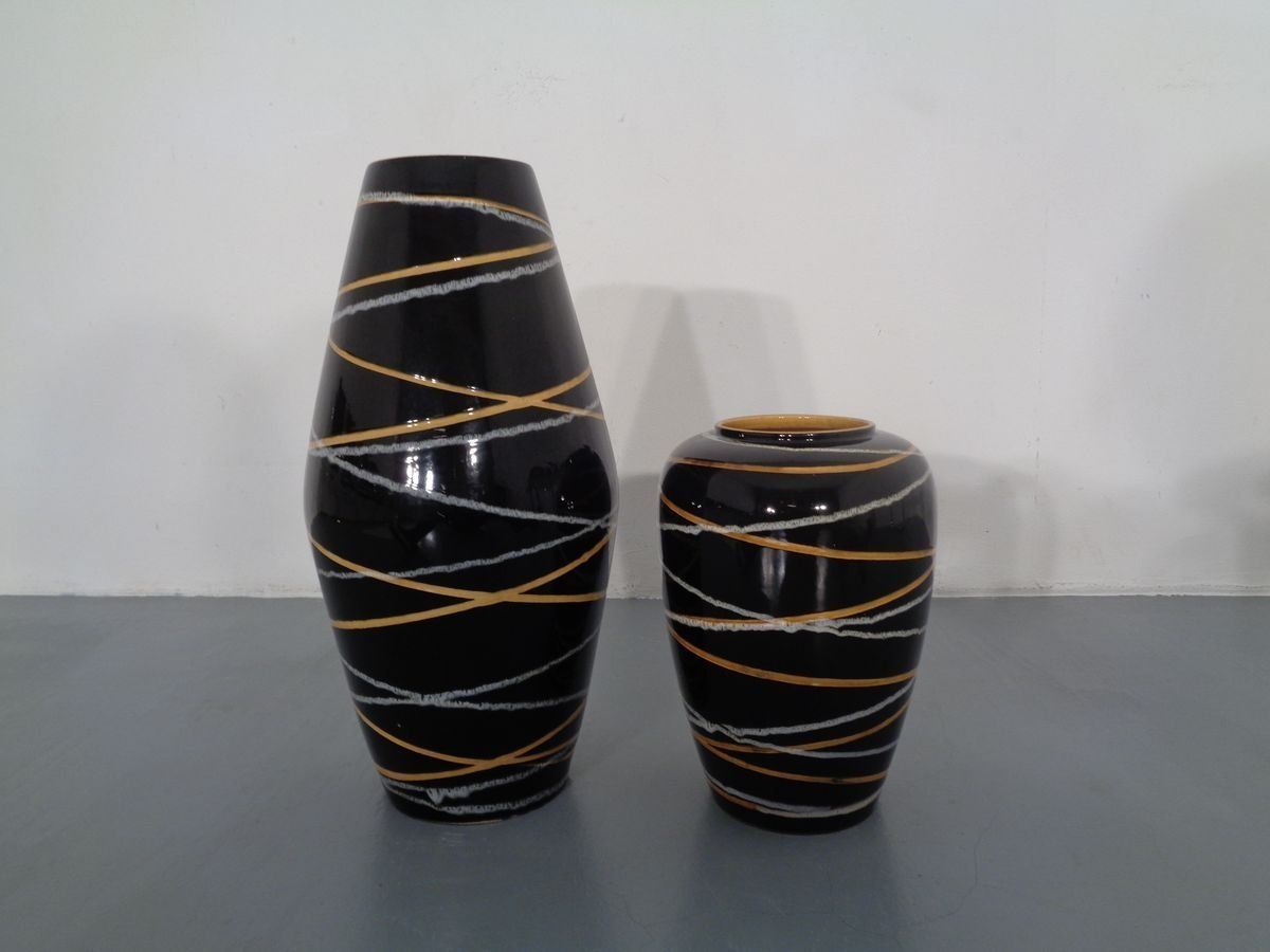 Fat Lava Ceramic Vases From Scheurich 1960s Set Of 2