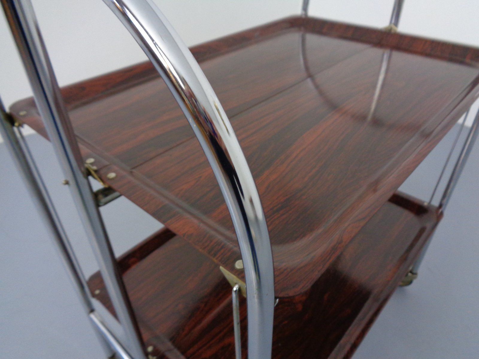 photo buy Vintage Optic Rosewood Pressalit Tea Cart 1970s
