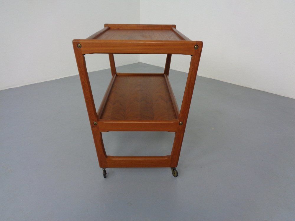 Teak Bar Cart By Holger Georg Jensen For Kubus, Denmark, 1960s photo vintage
