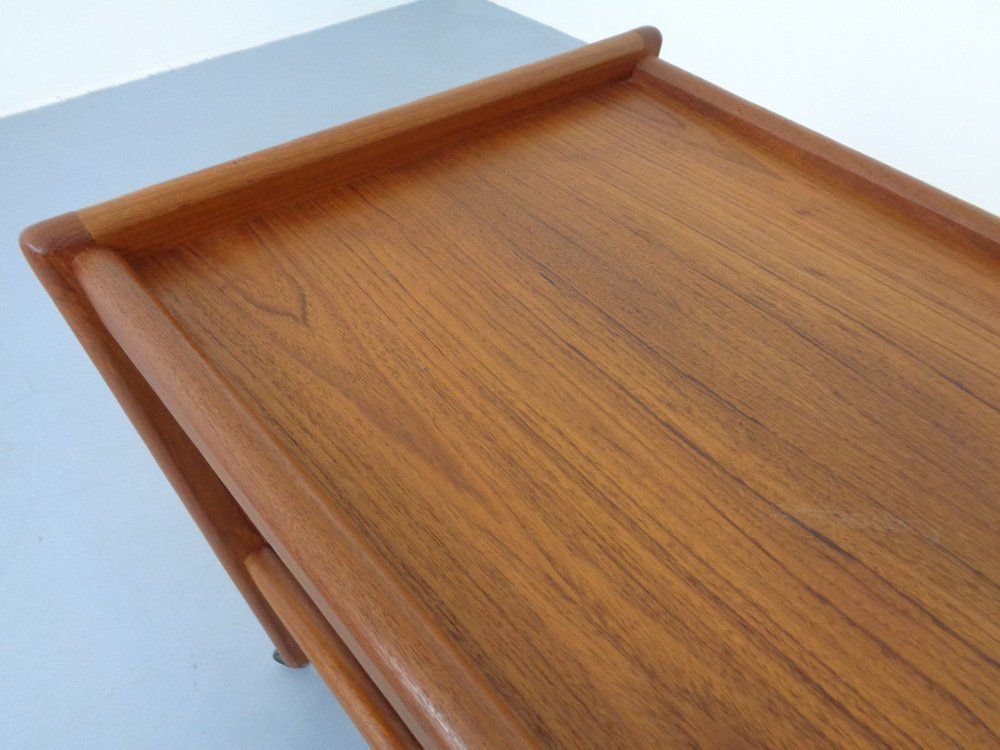 photo vintage Teak Bar Cart By Holger Georg Jensen For Kubus, Denmark, 1960s
