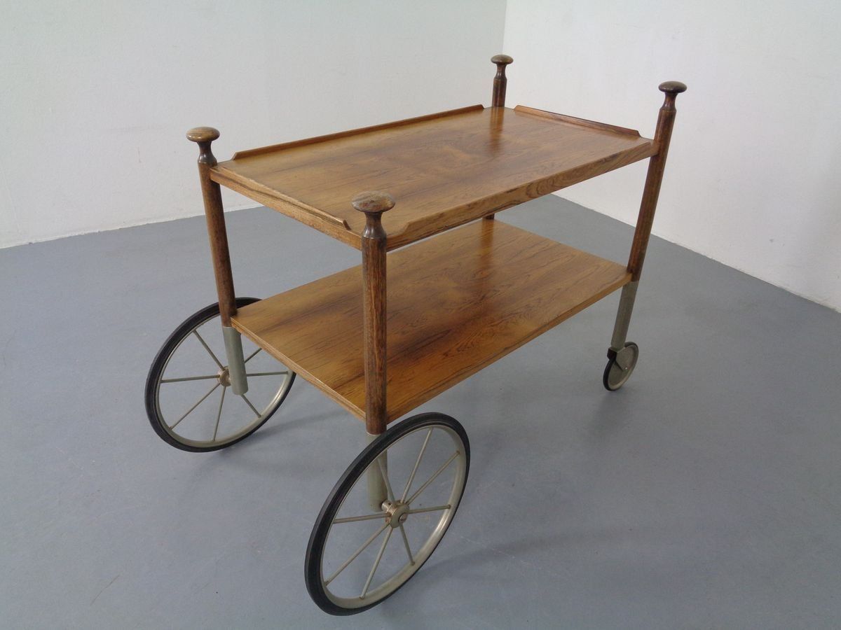 German Rosewood Tea Trolley By Walter Wirz For Wilhelm Renz, 1960s photo for sale