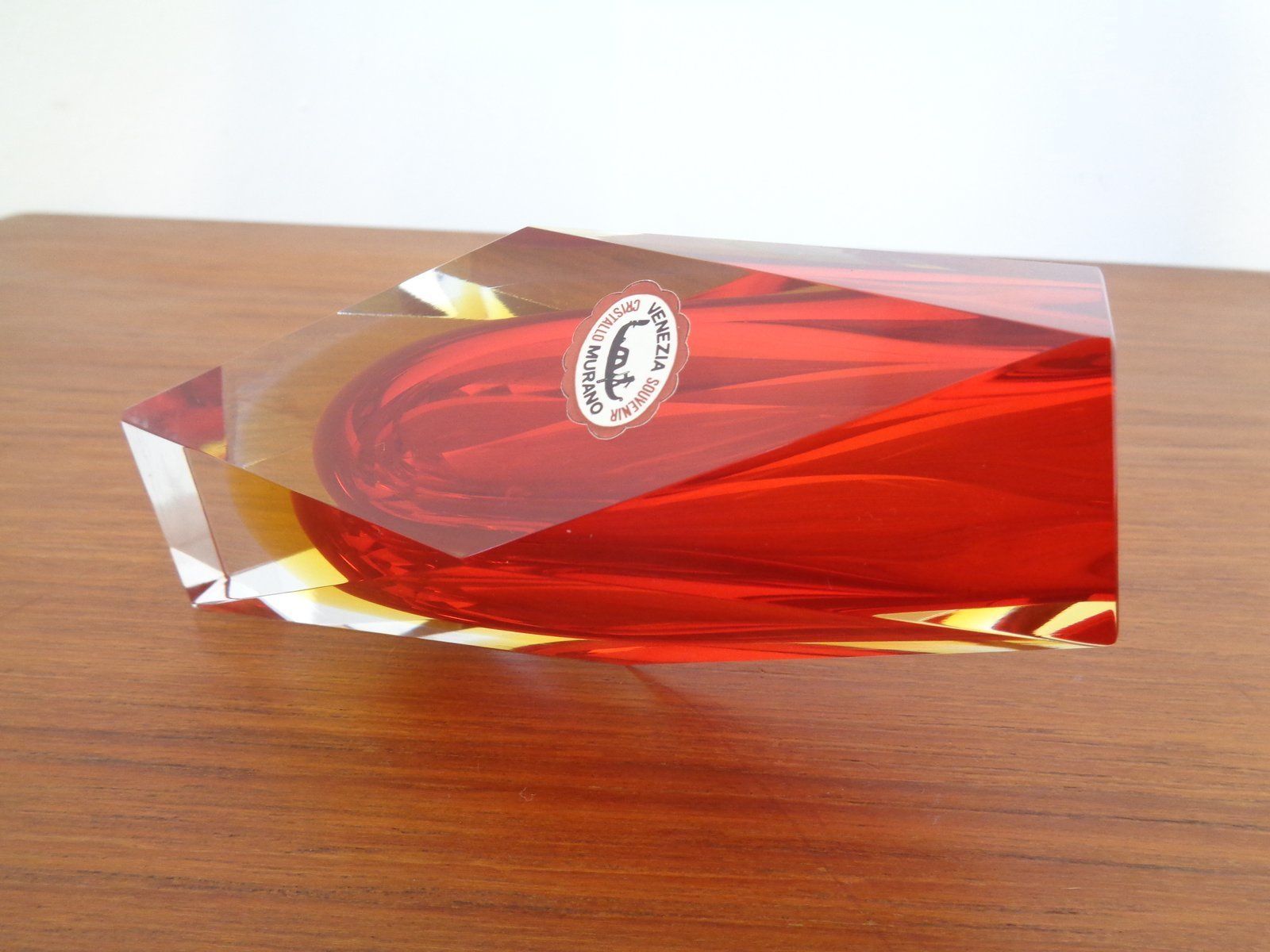 Vintage Italian Murano Glass Vase 1960s photo vinterior
