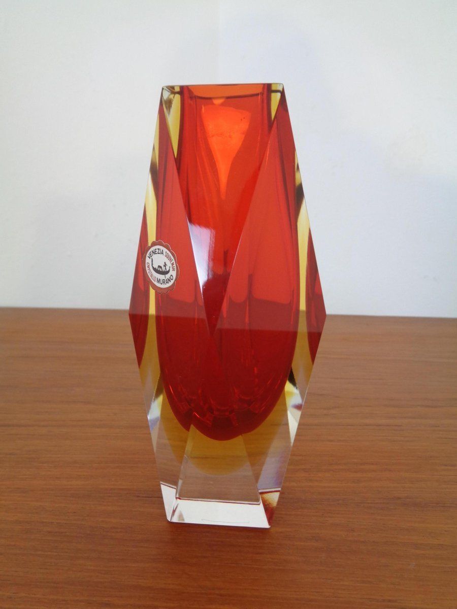 Vintage Italian Murano Glass Vase 1960s photo vintage