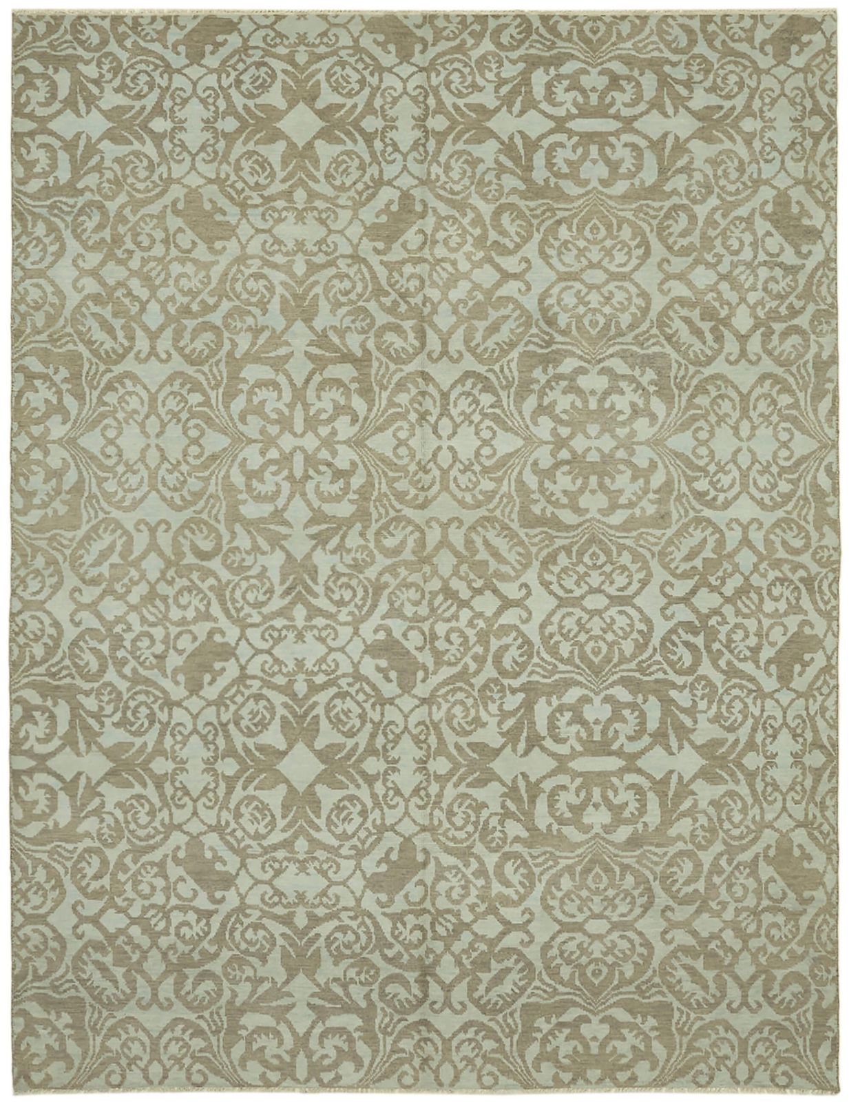 Handmade Blue Oushak Vintage Rug 310 Cm X 244 Cm