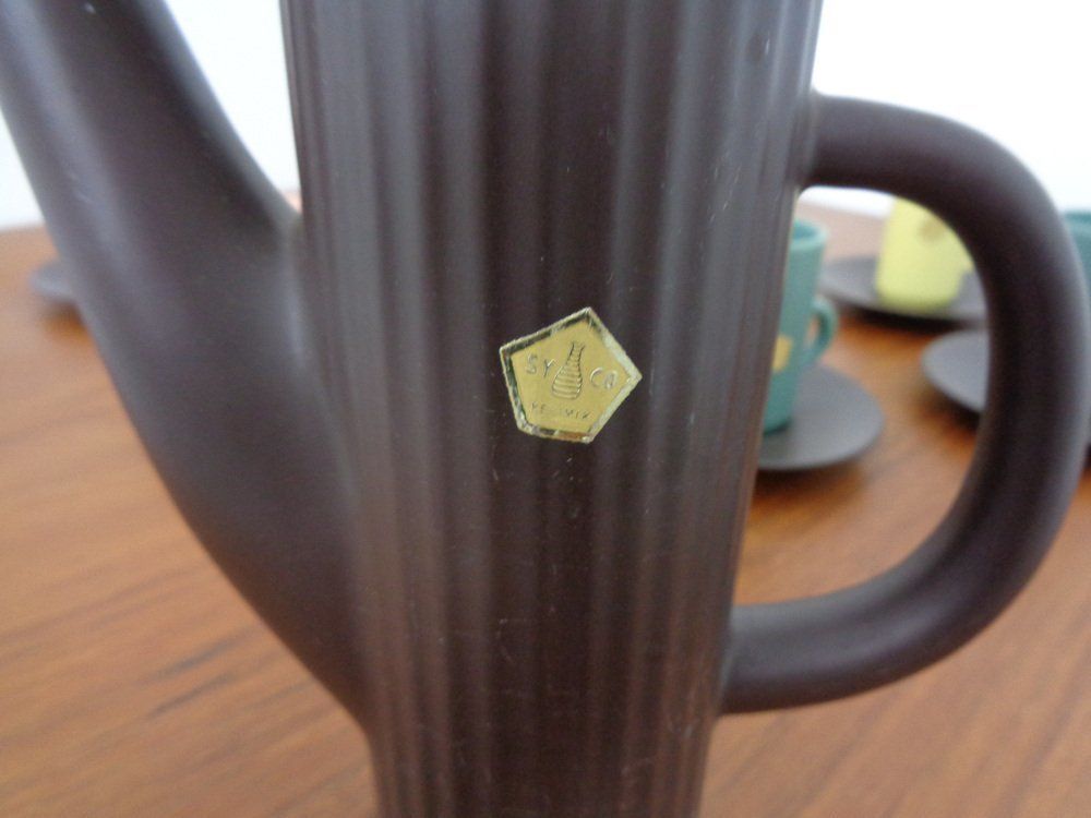 Swedish Syco Mocha Service, 1950s, Set Of 15 photo Home Decor