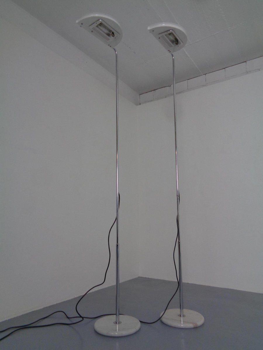 Mezzaluna Floor Lamps By Bruno Gecchelin For Skipper Pollux, 1970s, Set Of 2 photo vintage