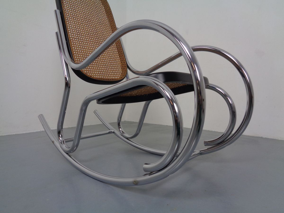 photo for sale Mid Century Tubular Steel & Mesh Rocking Chair, 1960s