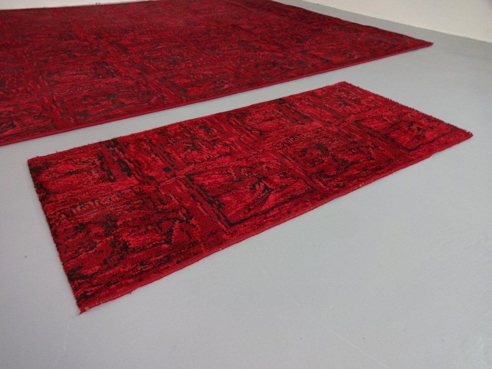 Large & Small Wool Rug From Bayer Leverkusen M&D, 1970s, Set Of 2 photo for sale