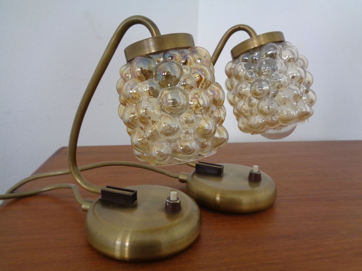 Amber Bubble Table Lamps By Richard Essig For Saku Leuchten, 1960s, Set Of 2 photo buy