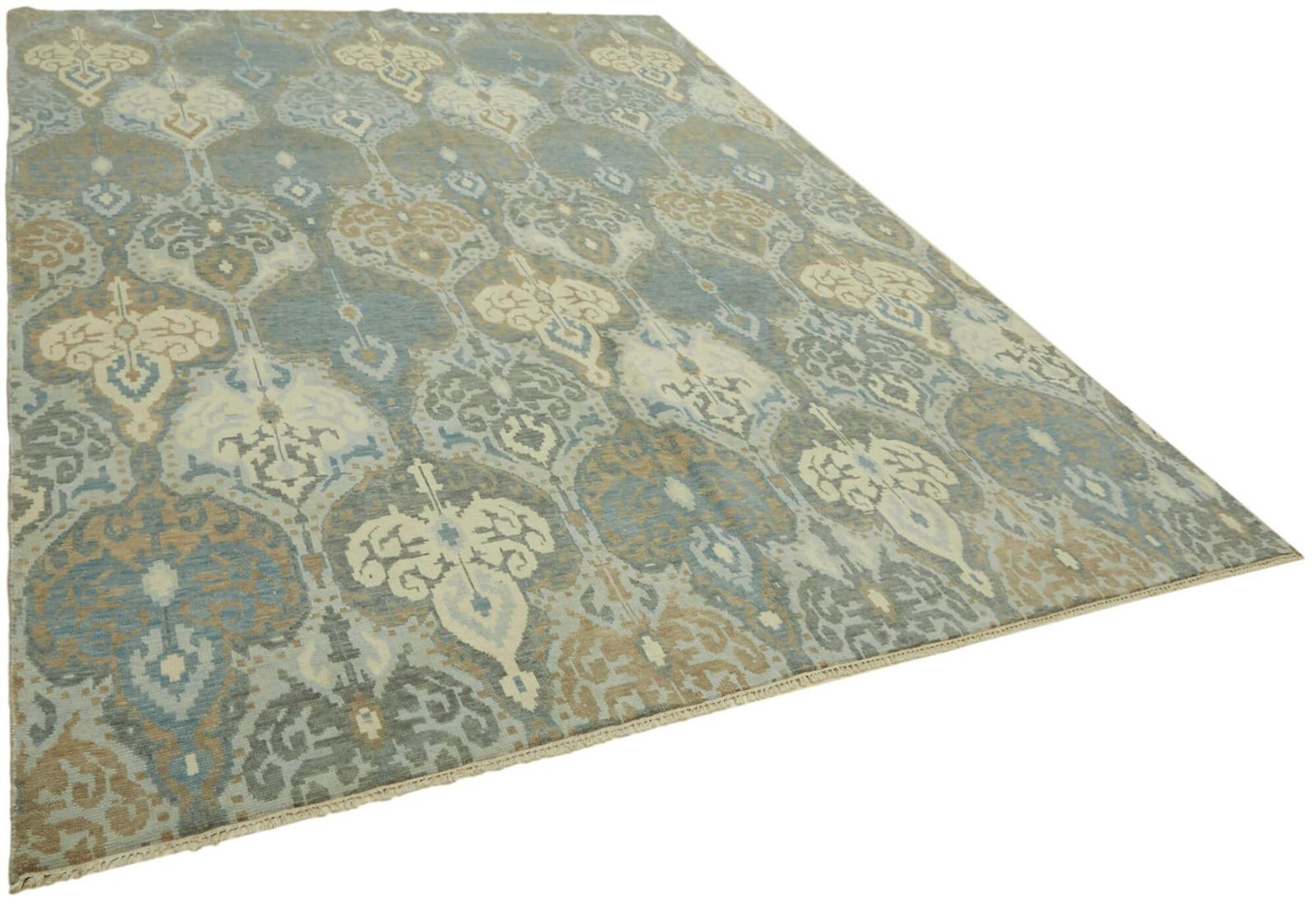 Handmade Blue Vintage Oushak Rug 327 Cm X 245 Cm photo furniture