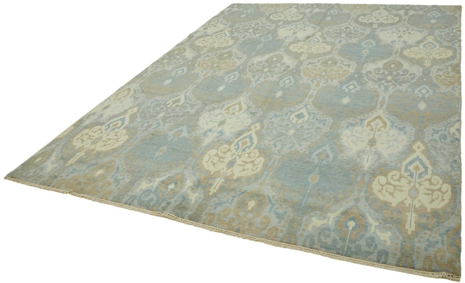 Handmade Blue Vintage Oushak Rug 327 Cm X 245 Cm photo for sale