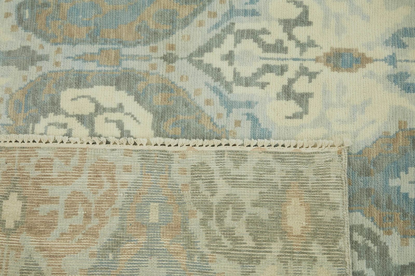 Handmade Blue Vintage Oushak Rug 327 Cm X 245 Cm photo buy