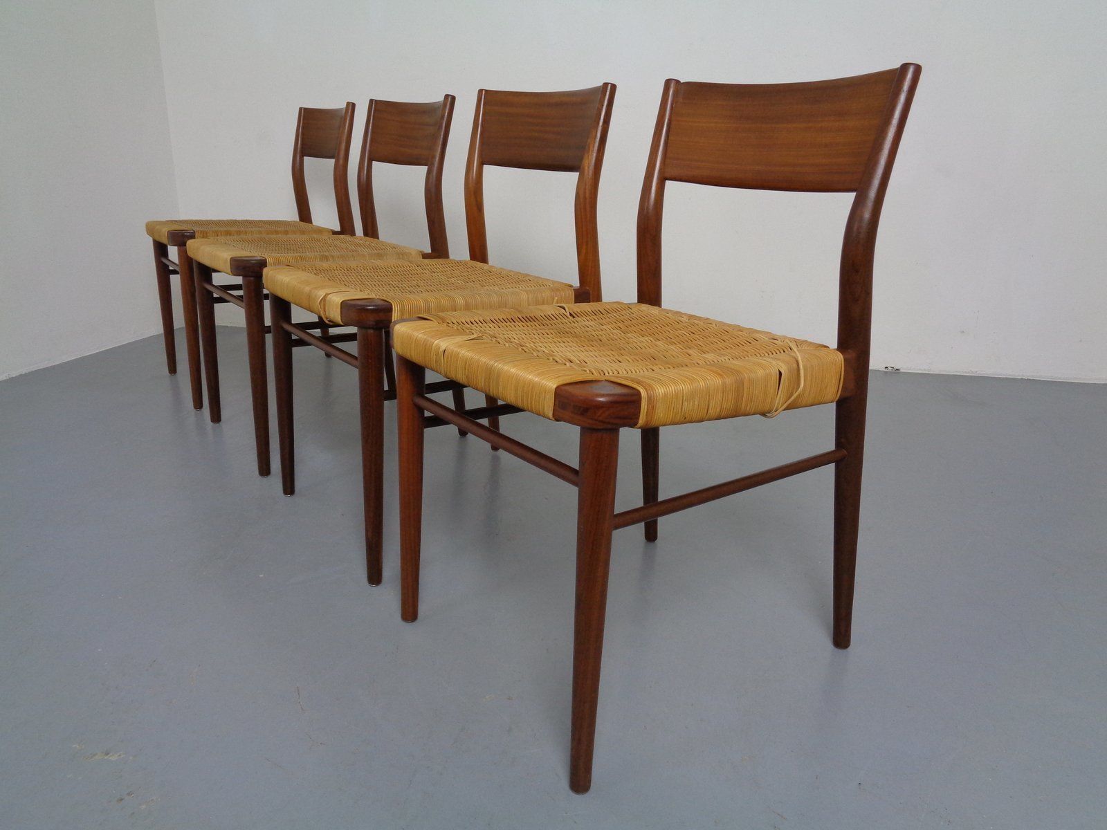 Teak Side Chairs By Georg Leowald For Wilkhahn, 1960s, Set Of 4 photo for sale