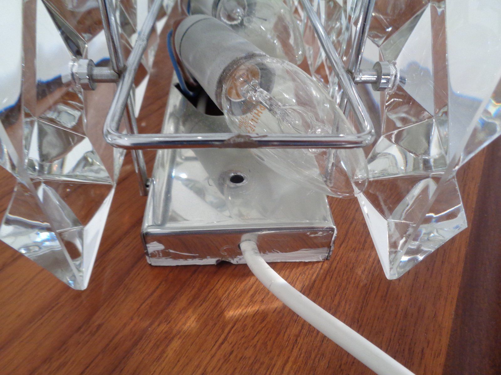 photo buy Chrome Plated And Crystal Glass Flush Mount Wall Lights From Kinkeldey 1970s Set Of 2