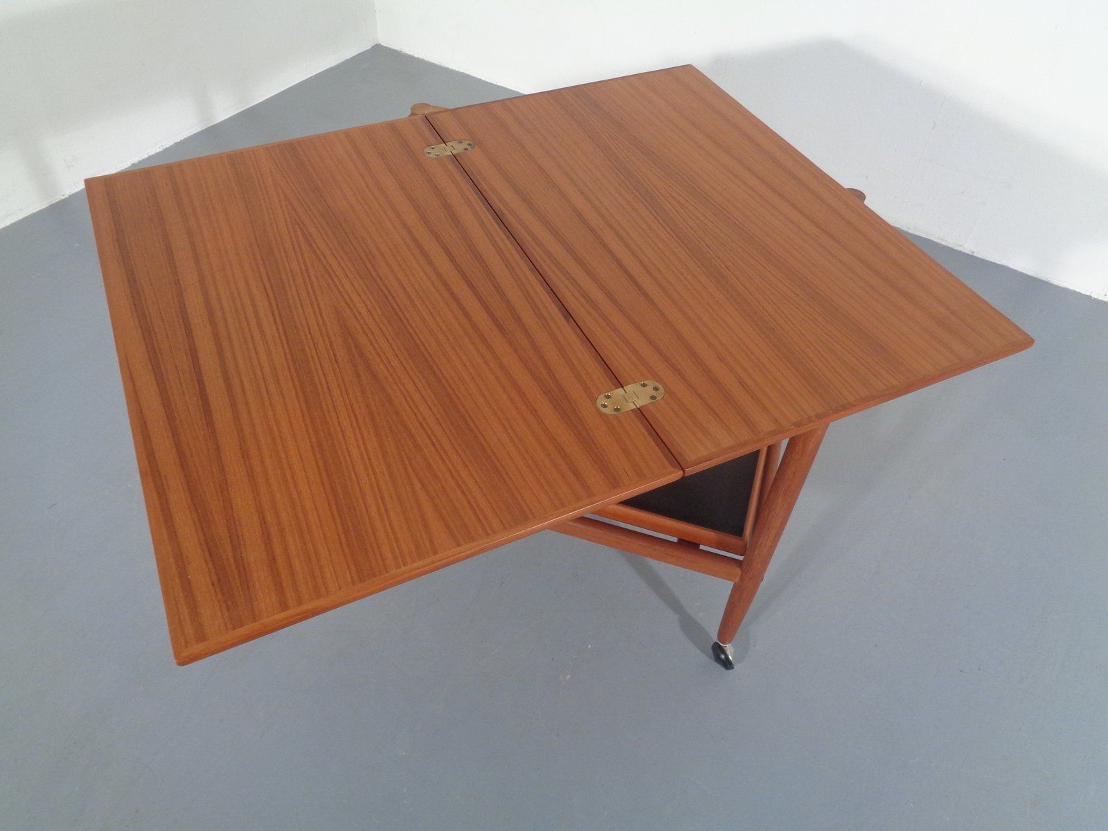 Teak Flip Flop Expandable Cart With Removable Tray By Grete Jalk 1960s photo Furniture