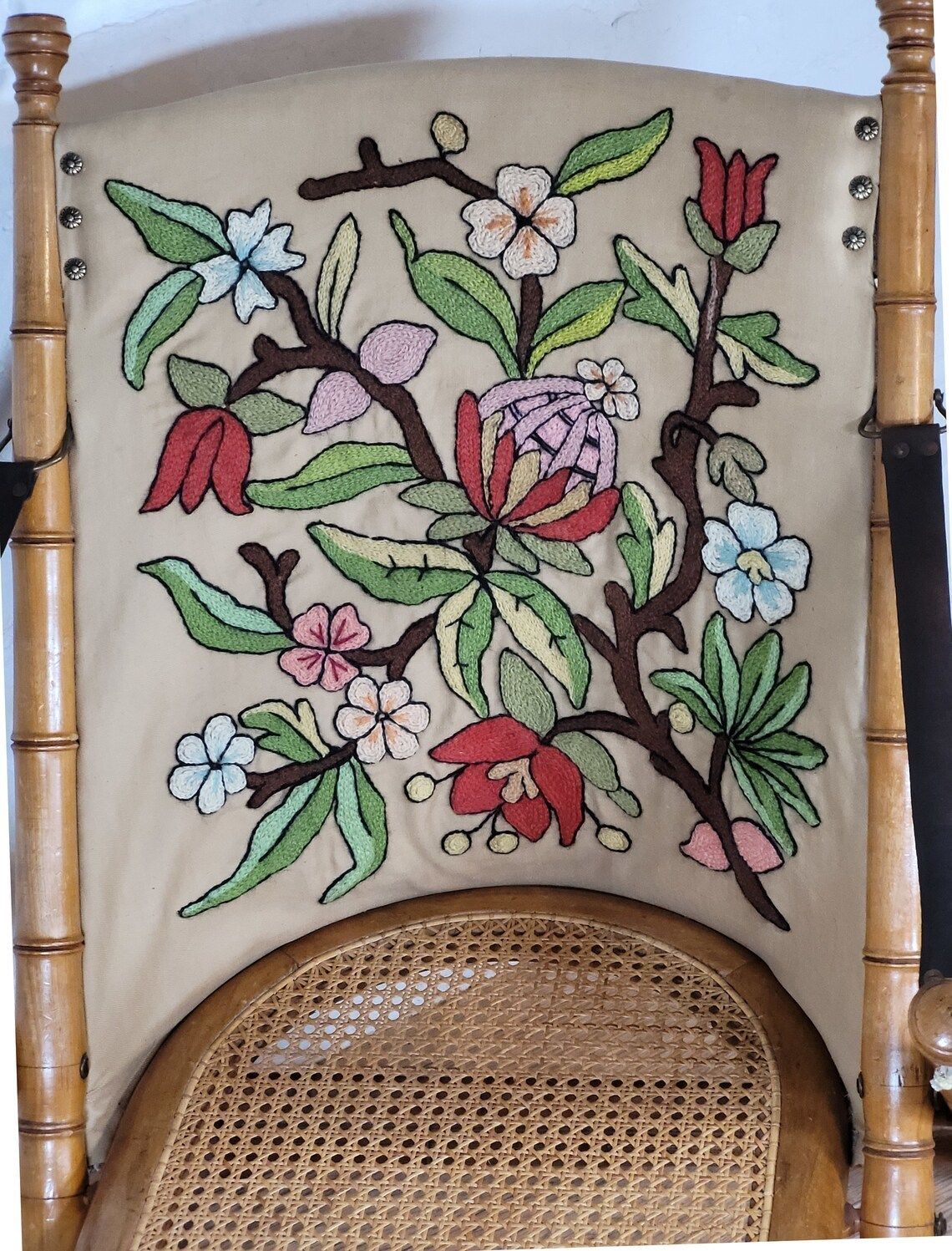 Antique Edwardian Bamboo Effect And Rattan Folding Chair photo furniture