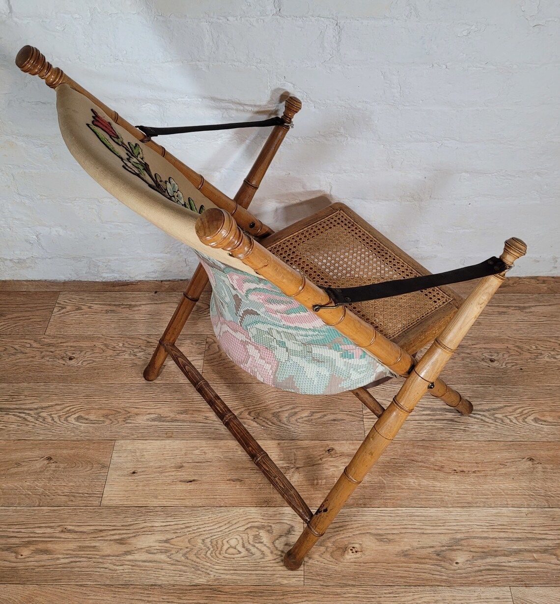 Antique Edwardian Bamboo Effect And Rattan Folding Chair photo Furniture