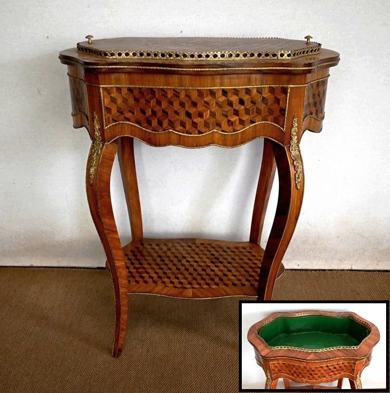 Planter In Marquetry, Louis XV Style, Napoleon III Period   Mid 19th Century