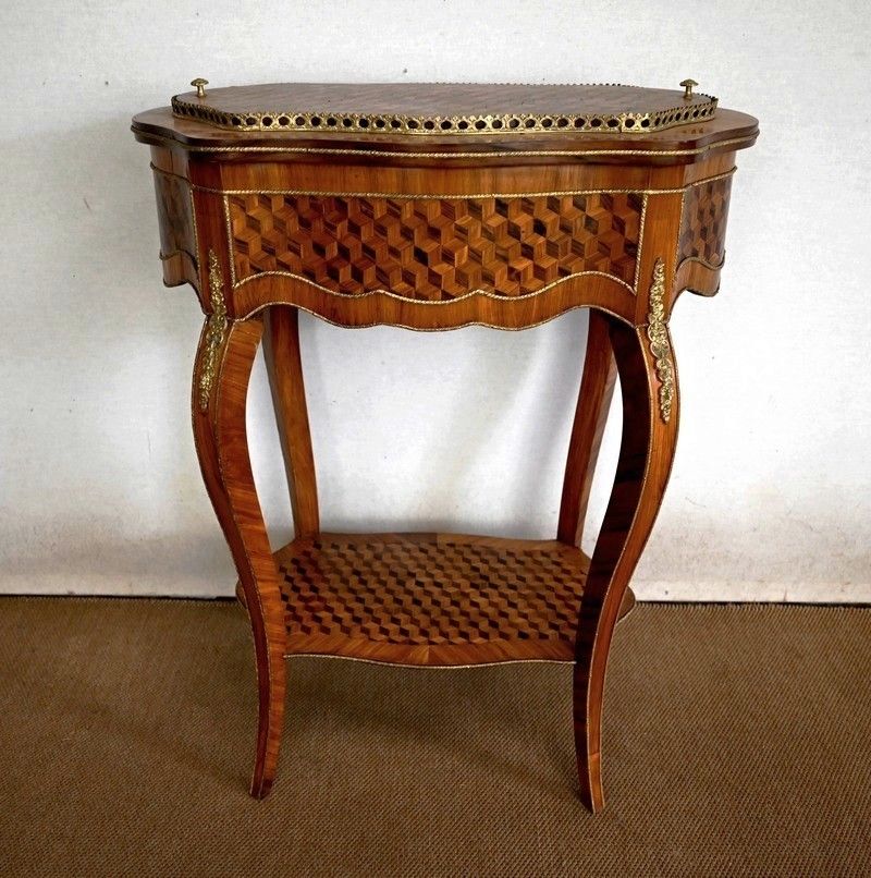 Planter In Marquetry, Louis XV Style, Napoleon III Period   Mid 19th Century photo furniture
