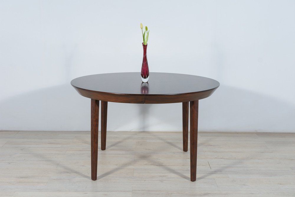 Mid Century Rosewood Extendable Table By Ole Hald For Gudme Møbelfabrik, 1970s photo 3100.0