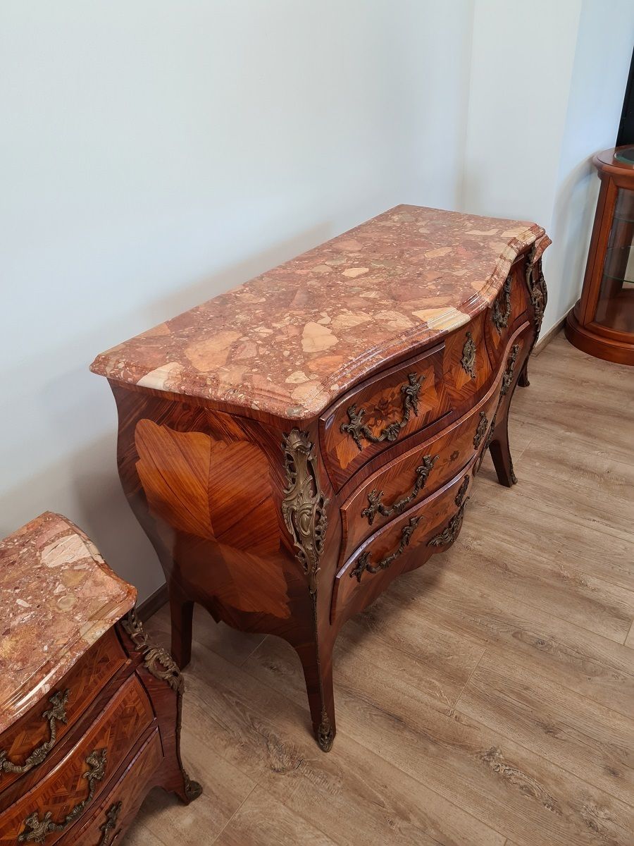French Chest Of Drawers With Brass Applications And Marble Slab photo Furniture