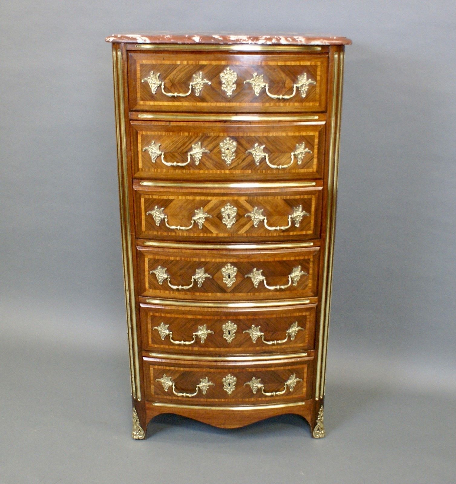 An Attractive French Rosewood Secretaire Chest photo for sale