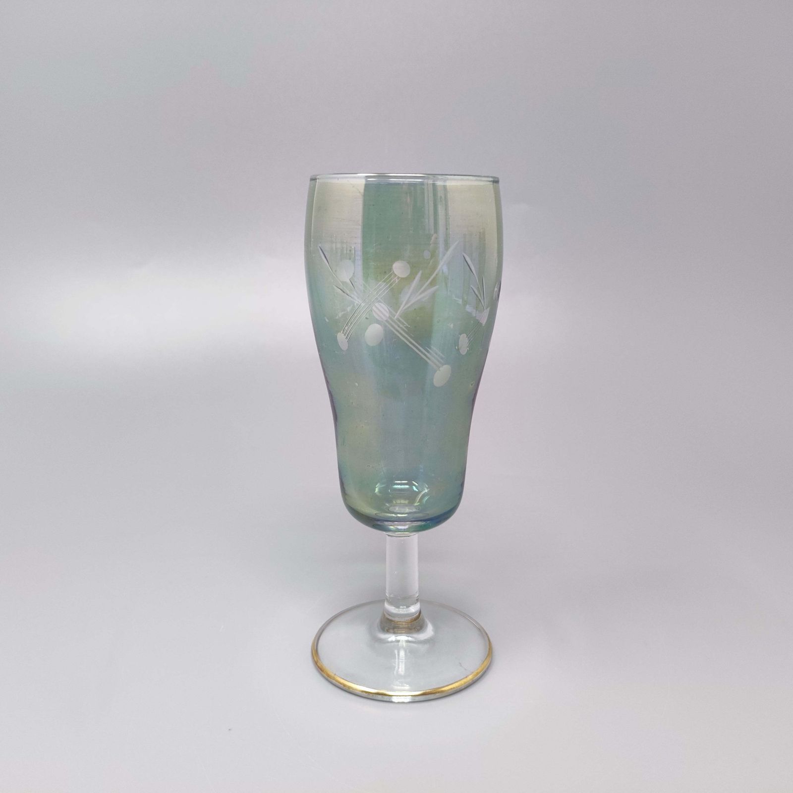 1960s Astonishing Set Of Six Crystal Glasses. Made In Italy photo Home Decor
