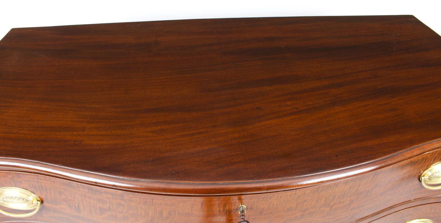 Antique George III Serpentine Flame Mahogany Chest Drawers  18th Century photo 2750.0