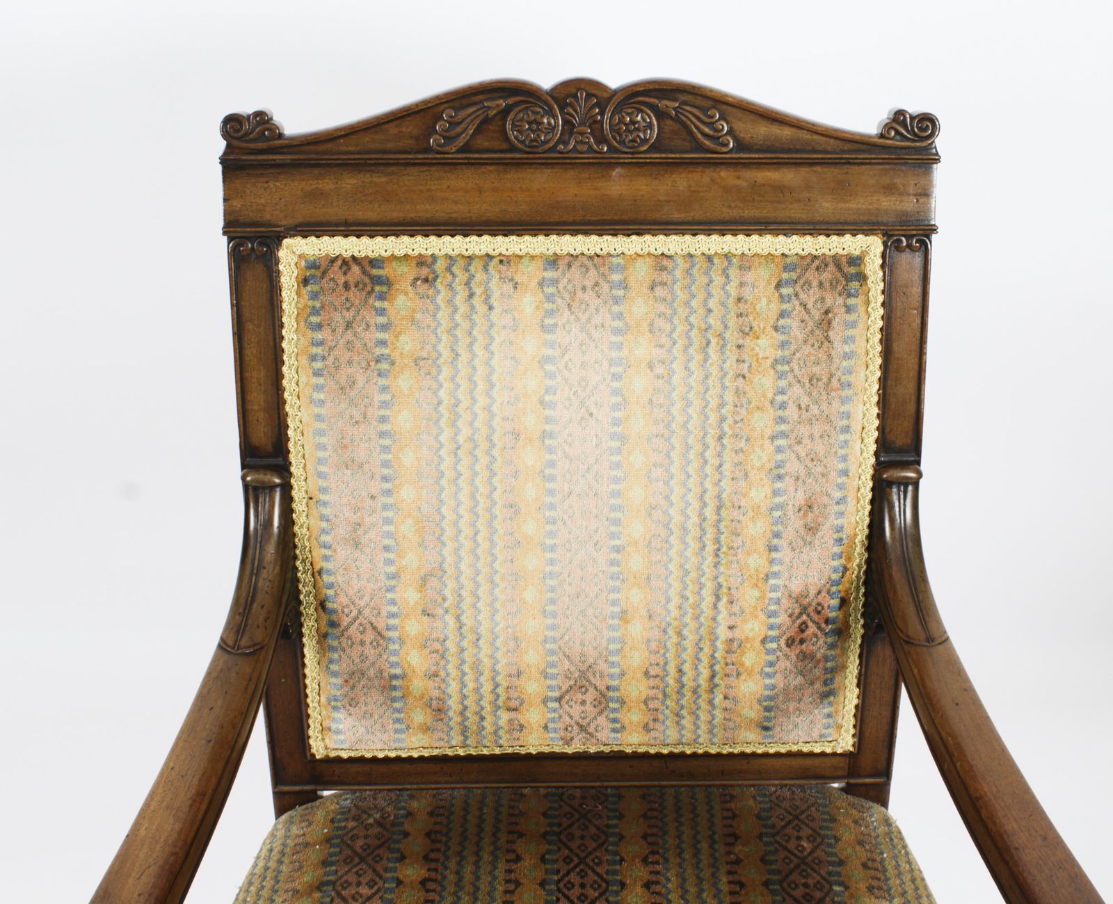 1350.0 Antique Pair French Empire Armchair Fauteuils C.1880 19th C photo