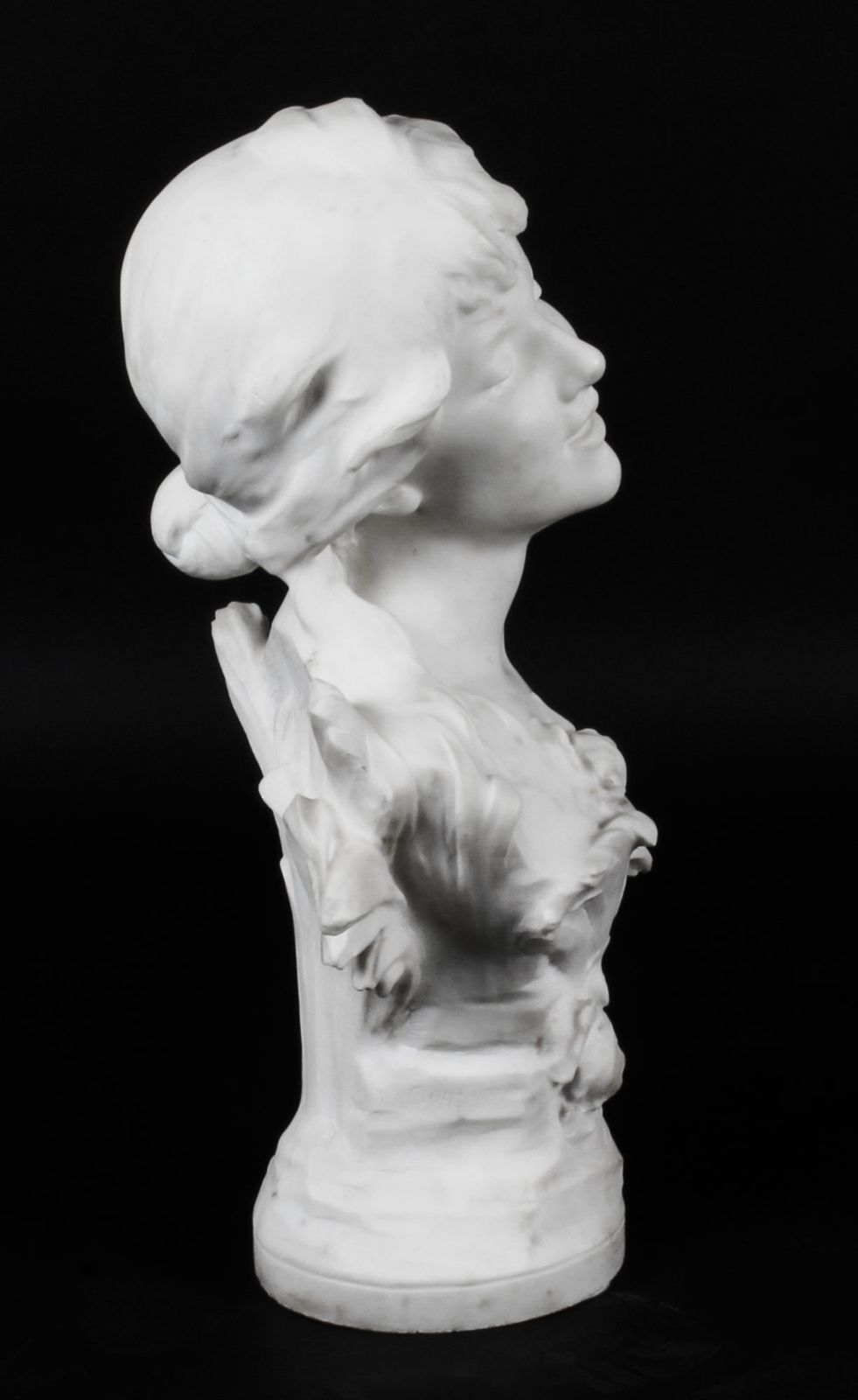 Antique Carrara Marble Portrait Bust By Auguste Moreau Circa 1890 photo vinterior