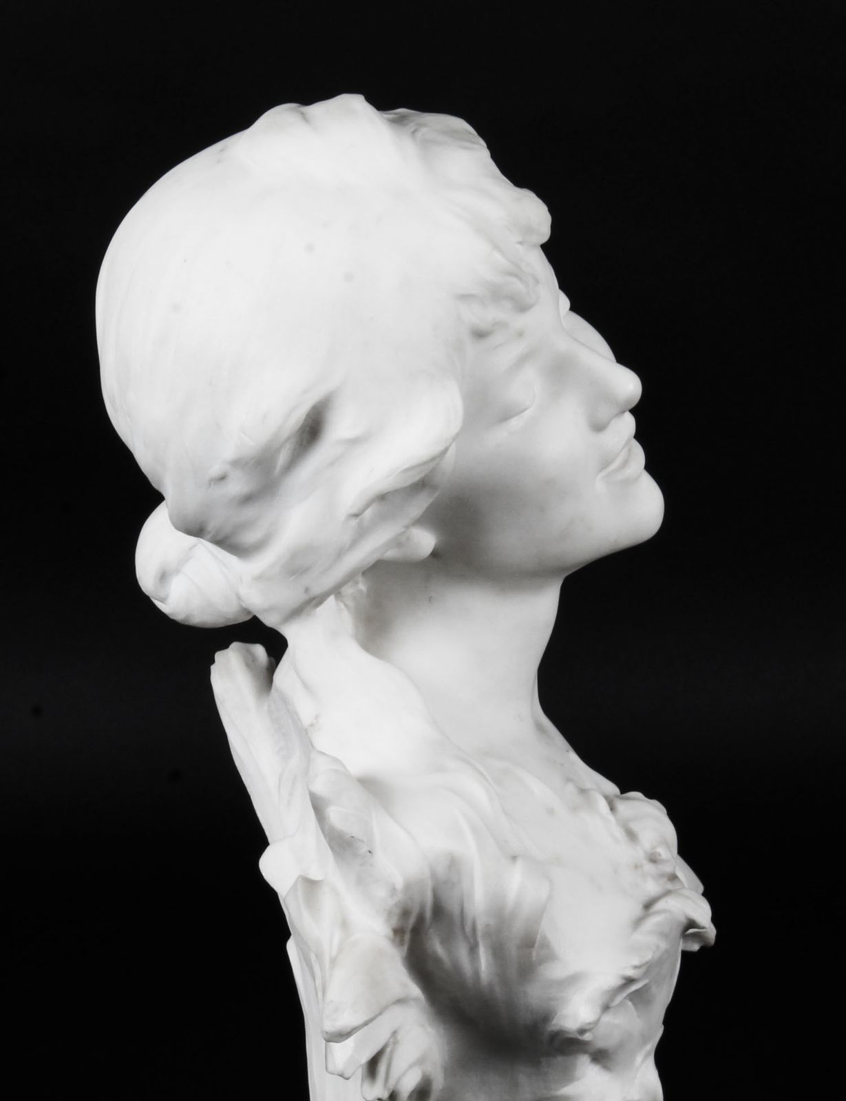 Antique Carrara Marble Portrait Bust By Auguste Moreau Circa 1890 photo buy