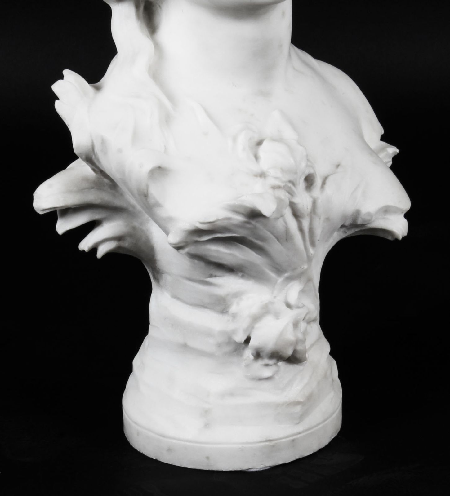 photo furniture Antique Carrara Marble Portrait Bust By Auguste Moreau Circa 1890
