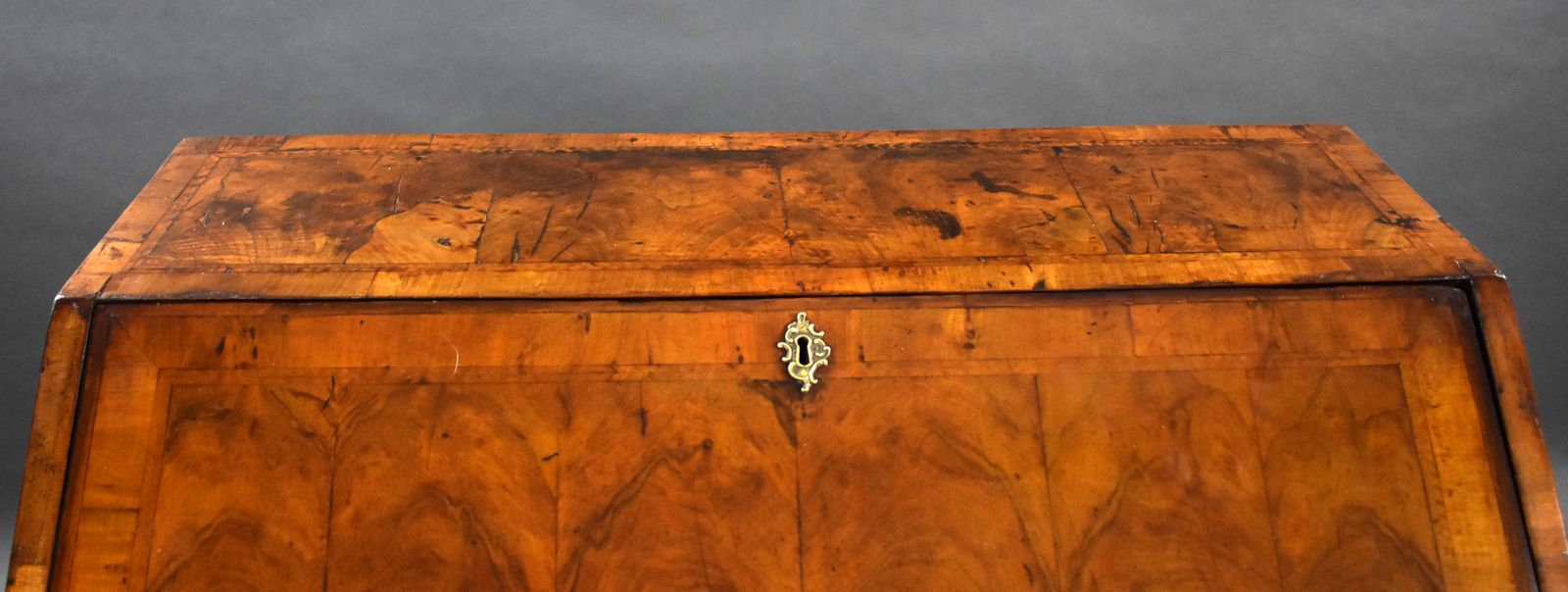 Furniture George I Walnut Bureau, 1700s, Antique photo