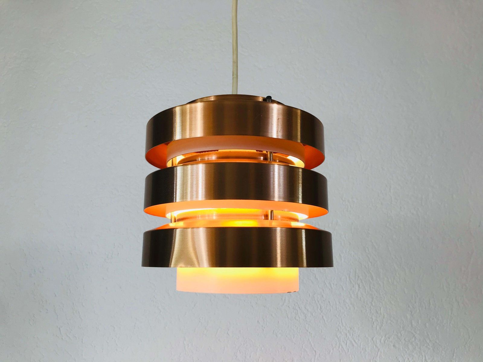 Lighting Rare Copper And Metal Pendant Lamp From Ddr, 1960s photo
