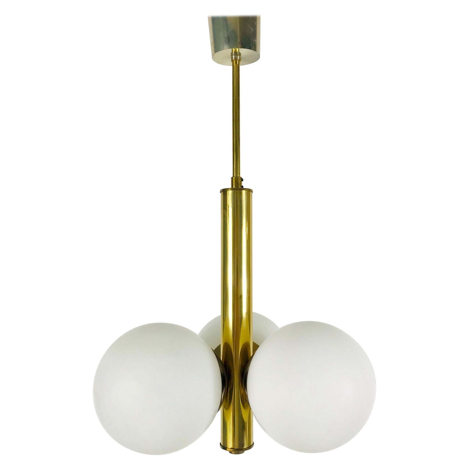 photo furniture Mid Century Modern Golden Kaiser 3 Arm Space Age Chandelier 1960s Germany