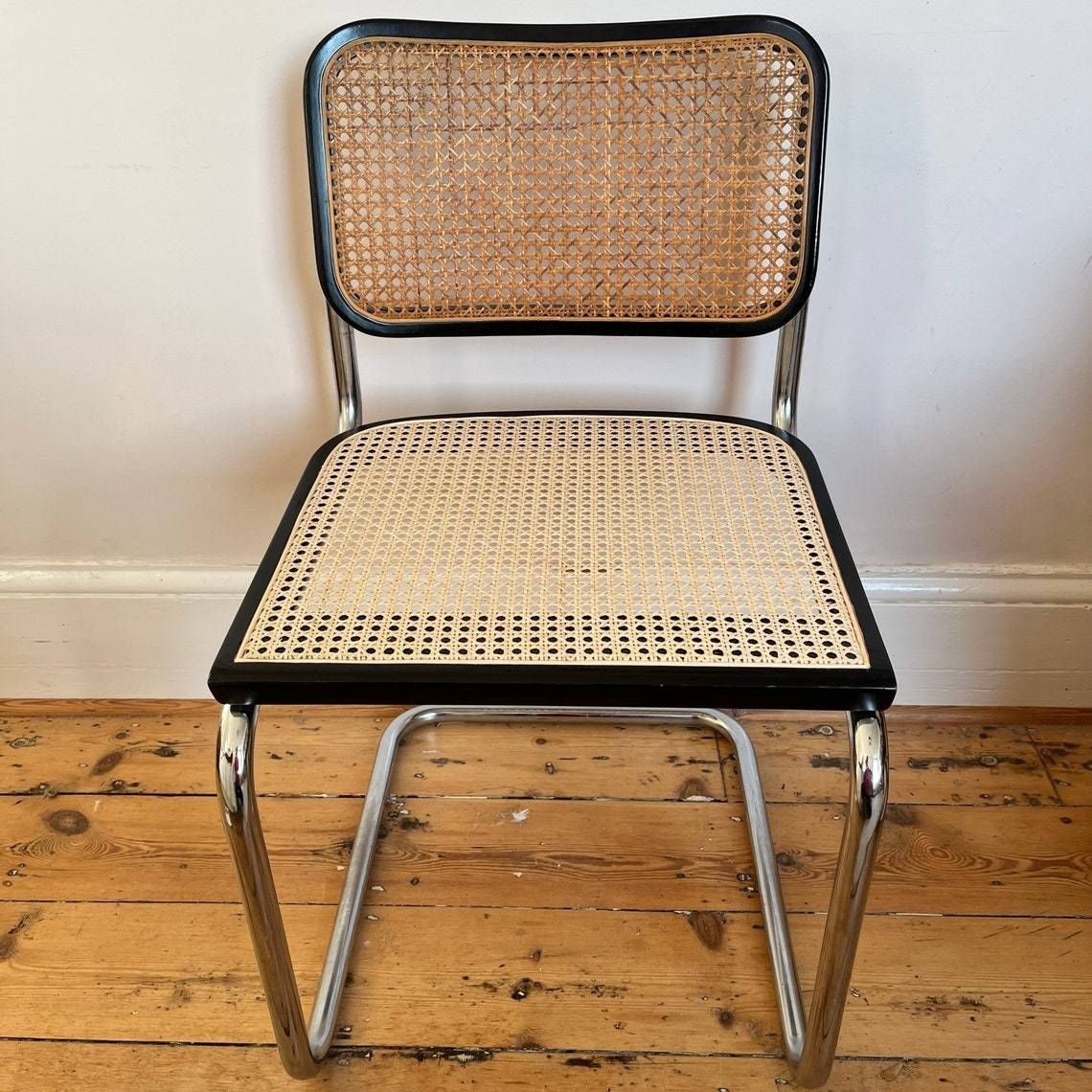 Cesca Black And Chrome Chair With Cane Seat & Back photo buy