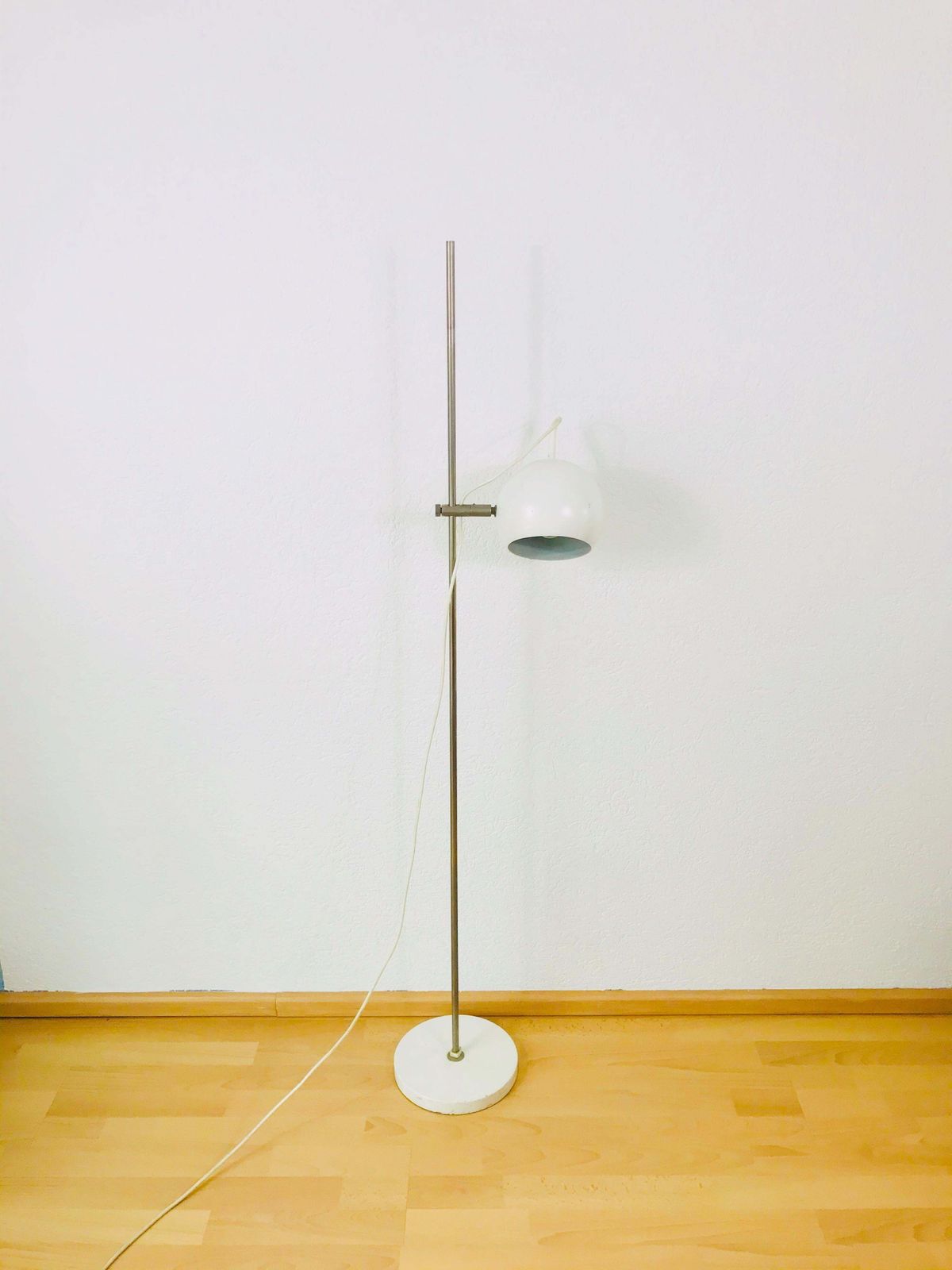 Midcentury White Floor Lamp In The Style Of Joe Colombo, 1960s