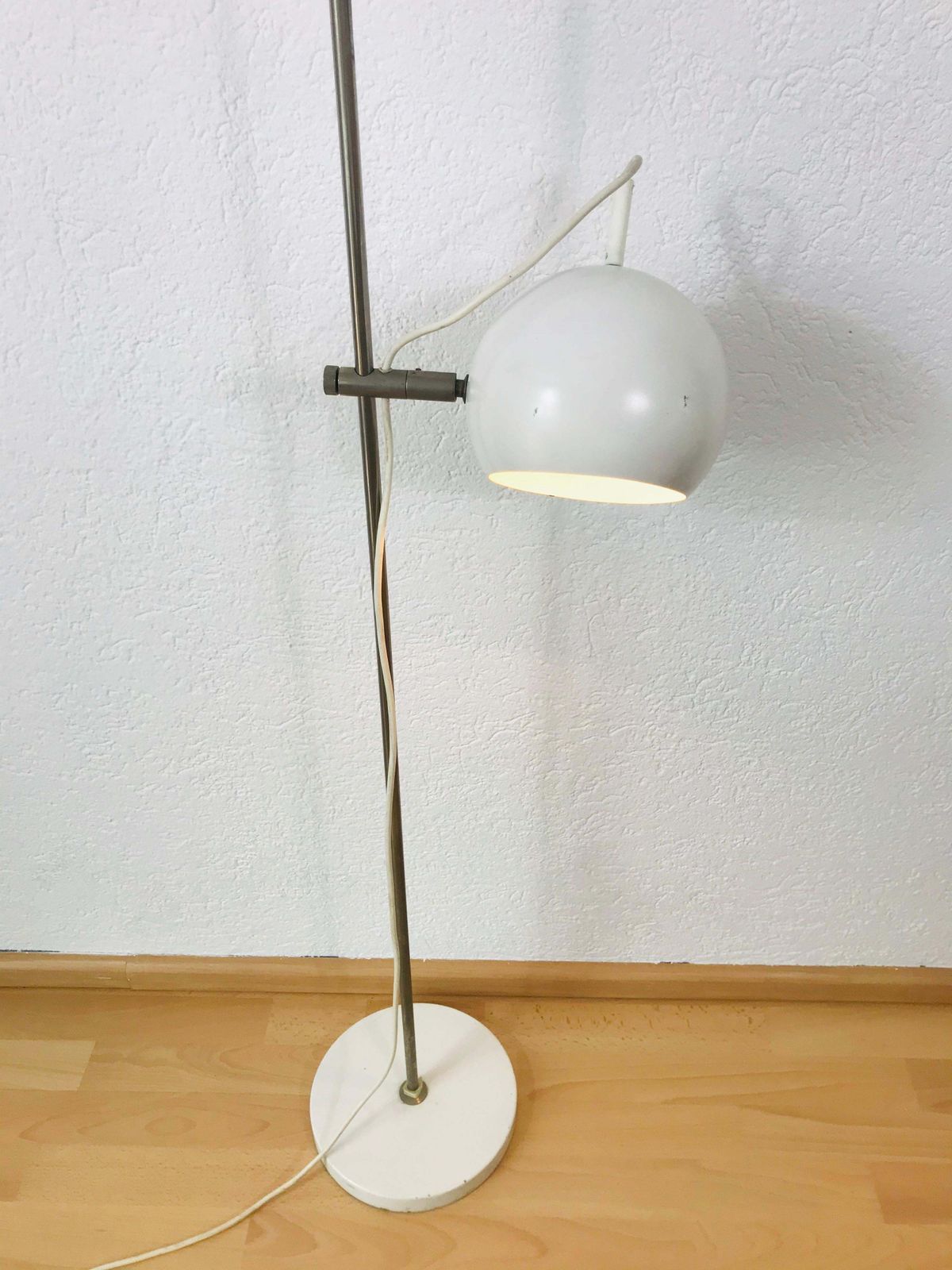 Midcentury White Floor Lamp In The Style Of Joe Colombo, 1960s photo buy