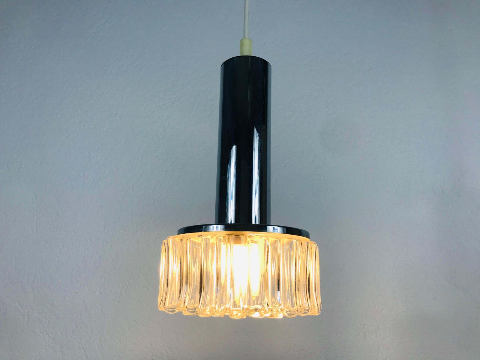 Staff Chrome And Bubble Glass Hanging Lamp, 1970s, Germany photo 408.0