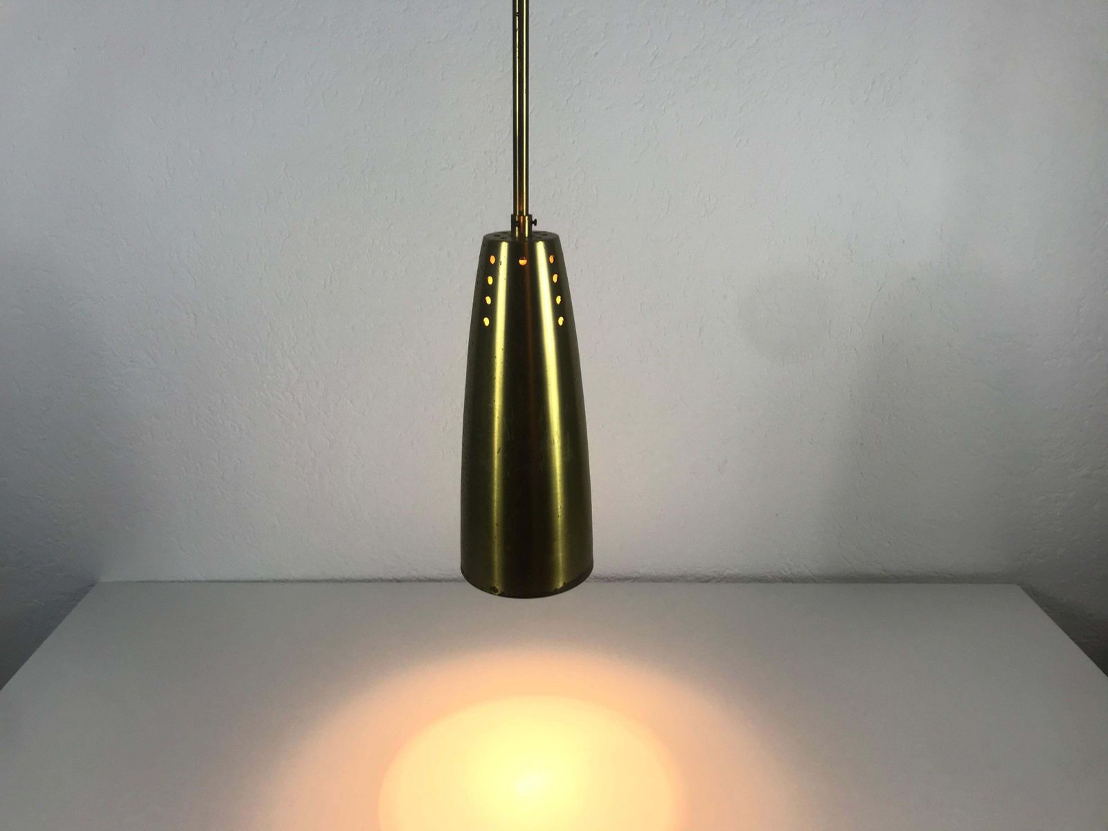 Pair Of Full Brass Mid Century Modern Pendant Lamps, 1950s, Germany photo furniture