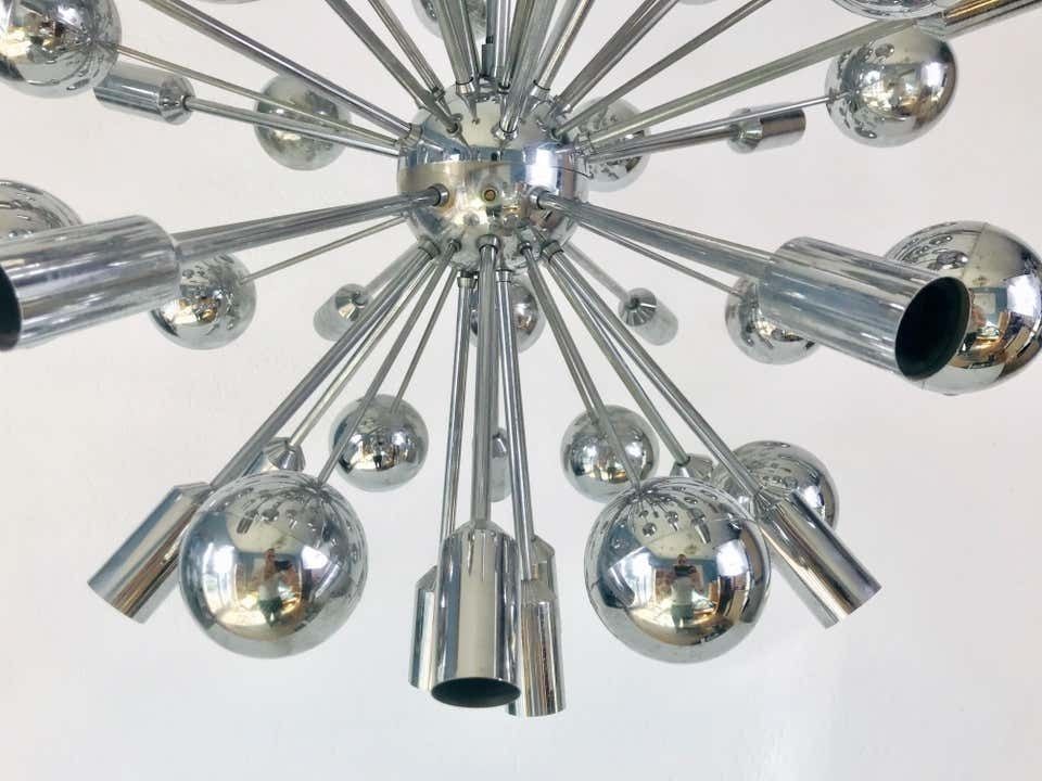 photo furniture Rare Large Space Age Chrome Chandelier By Cosack Leuchten, 1970s, Germany