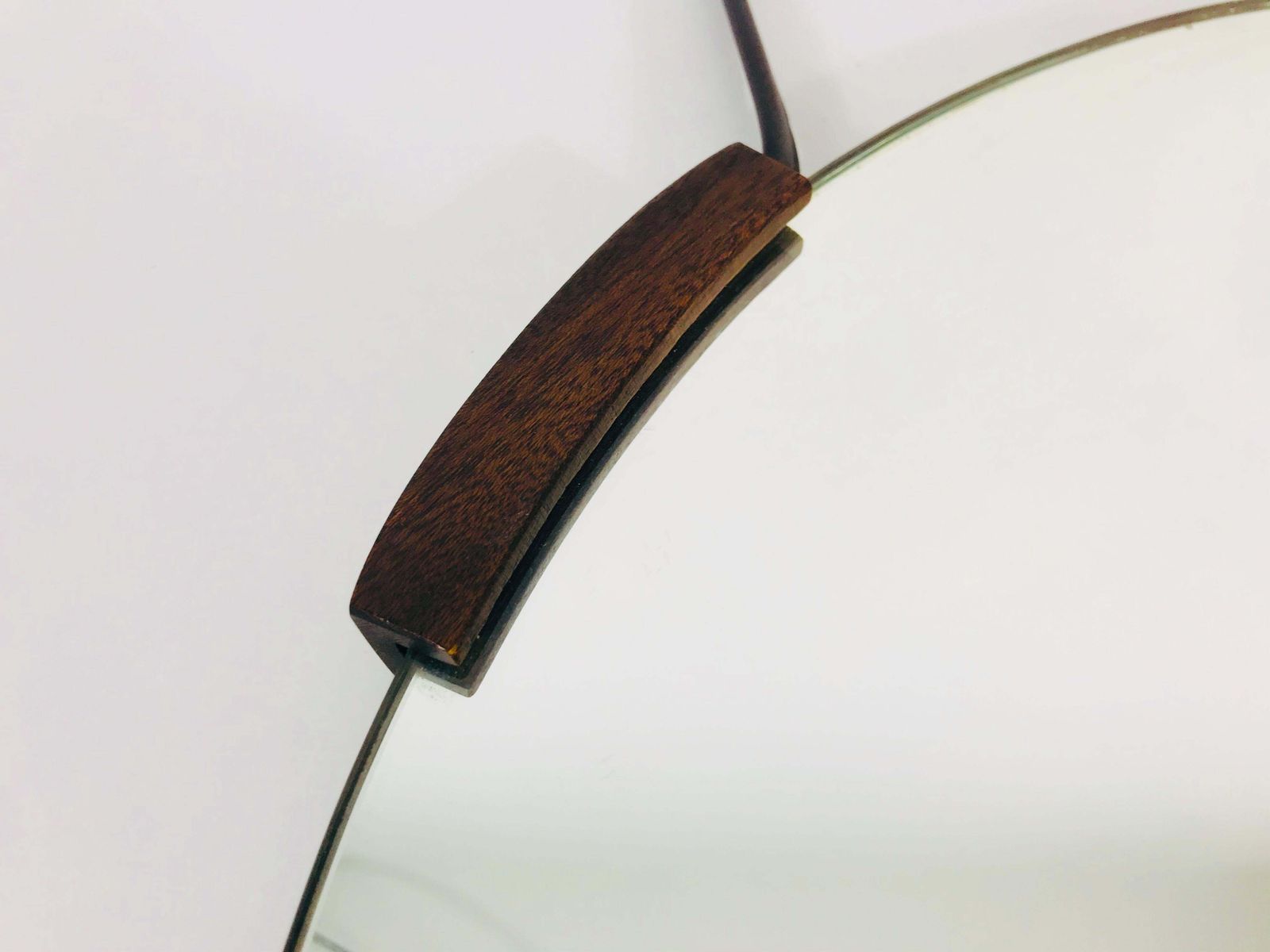 Italian Round Wooden Hanging Wall Mirror, 1960s, Italy photo furniture