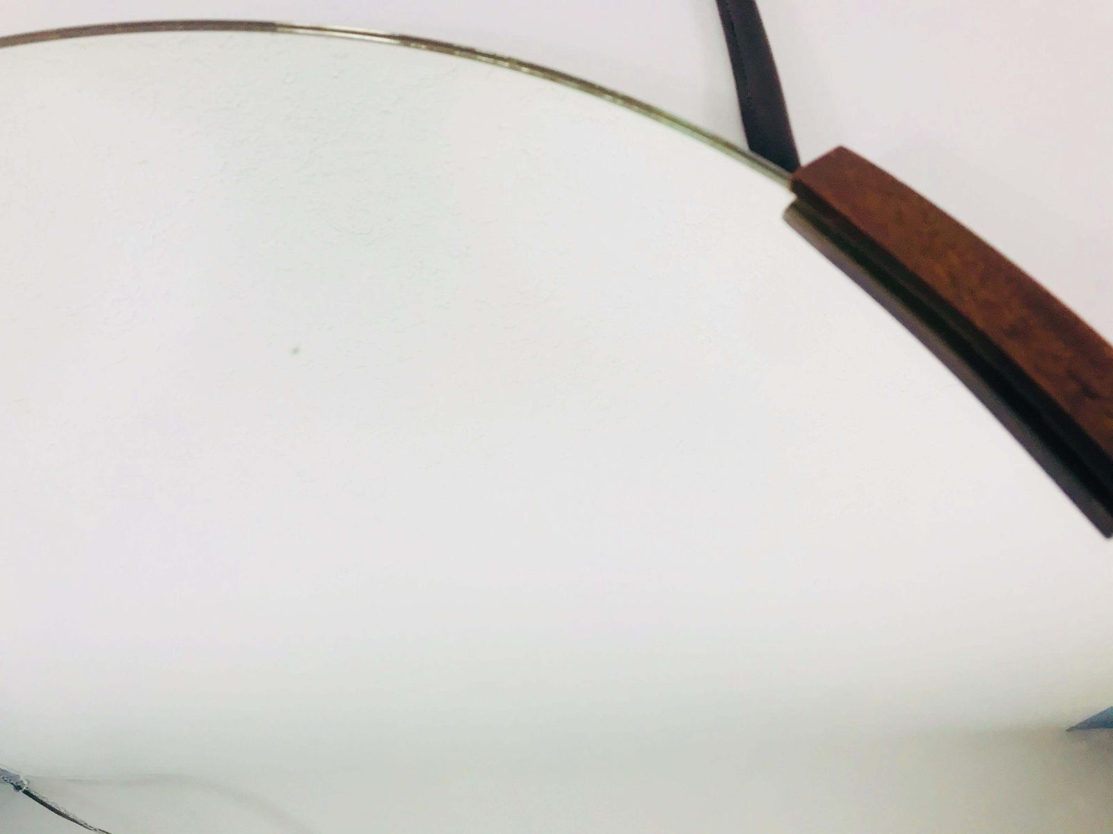Italian Round Wooden Hanging Wall Mirror, 1960s, Italy photo for sale